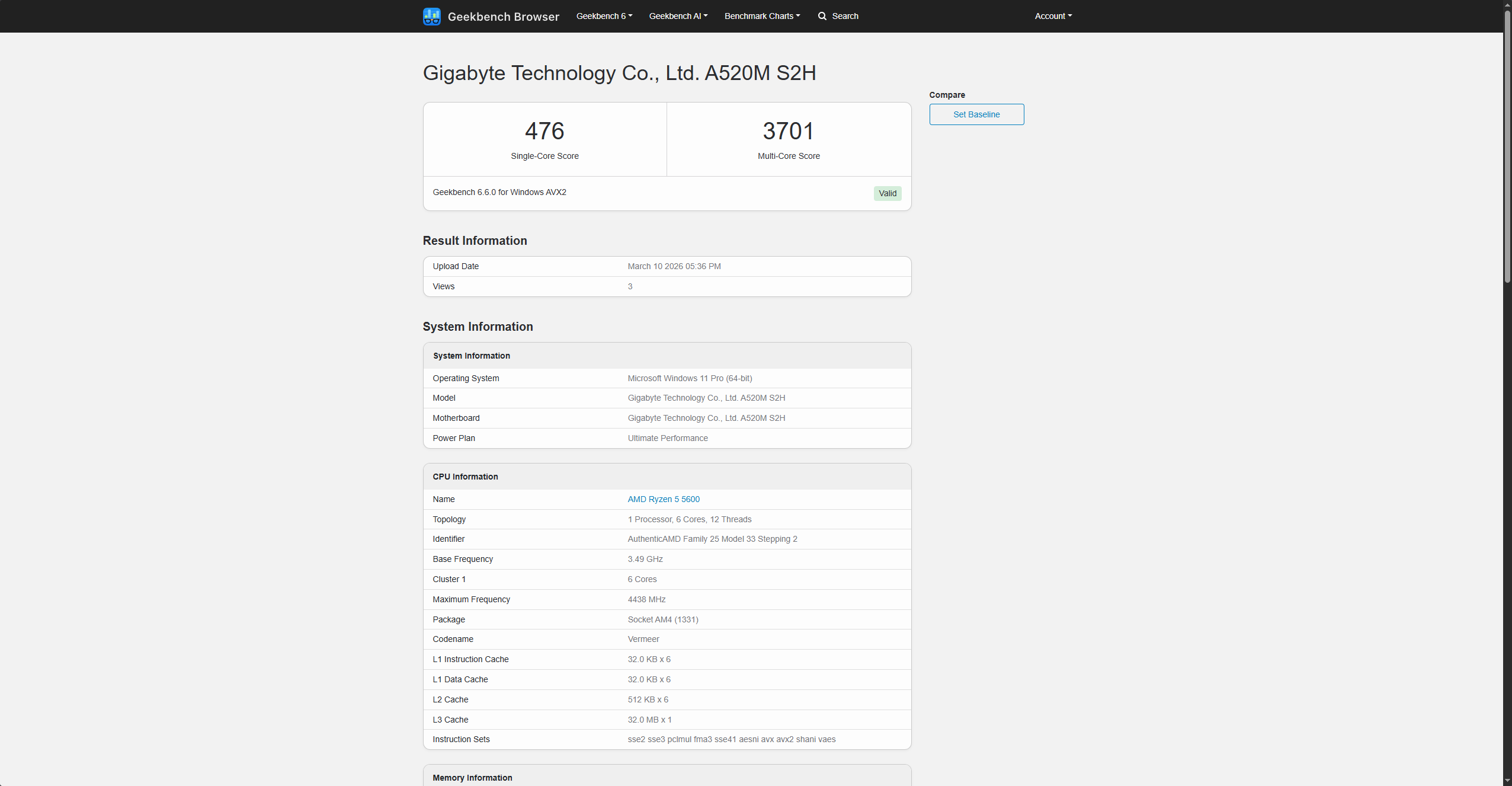 Geekbench CPU Before